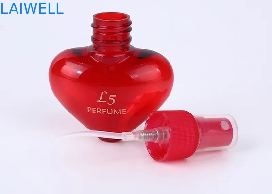 Cruches en plastique d'ANIMAL FAMILIER de parfum 40ML de capacité portative faite sur commande en forme de coeur de jet avec le couvercle à visser
