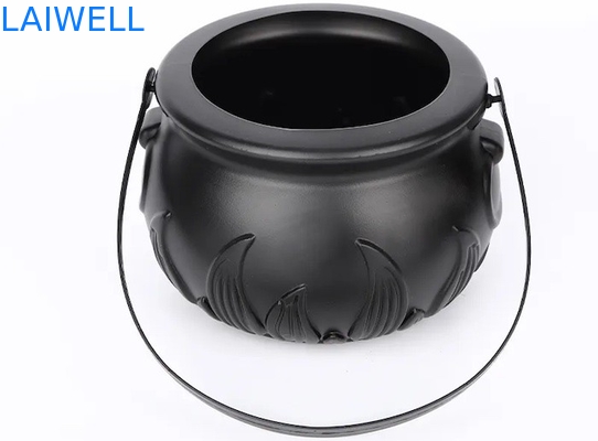 1200ML la sucrerie faite sur commande de seau du noir pp cogne des récipients en plastique pour Holloween