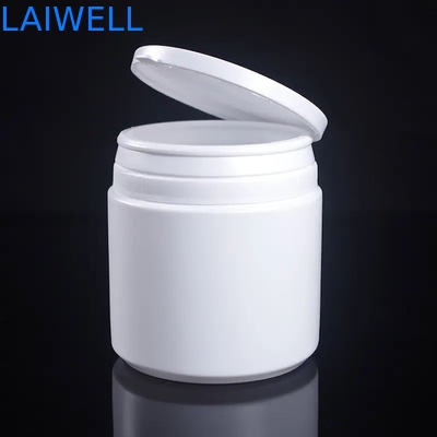 Récipients en plastique ronds blancs modernes hermétiques de HDPE de pots de lait en poudre de la bouteille 500ML de stockage avec la larme outre du chapeau