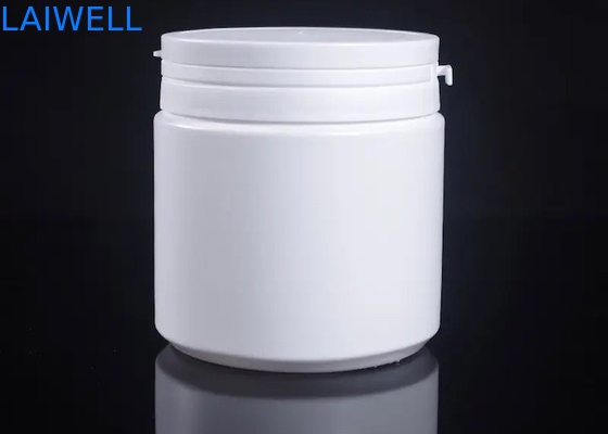 Récipients en plastique ronds blancs modernes hermétiques de HDPE de pots de lait en poudre de la bouteille 500ML de stockage avec la larme outre du chapeau