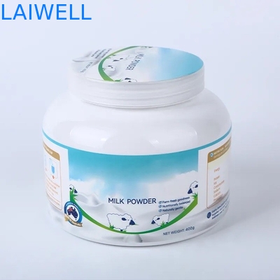 Récipients en plastique recyclables durables de couleur de 129*129*106MM hauts d'ANIMAL FAMILIER de protéine de pots blancs de poudre pour B2B
