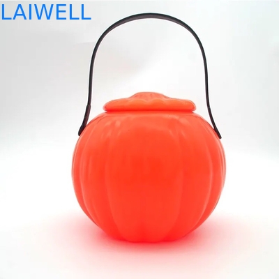 Panier fait sur commande réutilisable de sucrerie de lanterne de seau de potiron de Halloween de récipients en plastique de pp avec la poignée