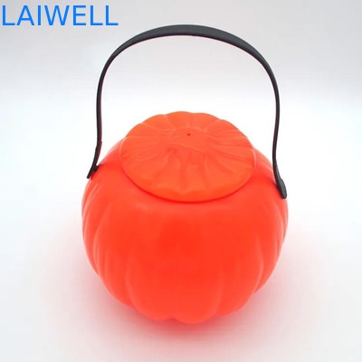 Panier fait sur commande réutilisable de sucrerie de lanterne de seau de potiron de Halloween de récipients en plastique de pp avec la poignée