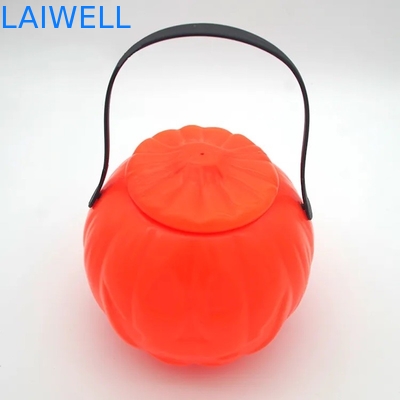 Panier fait sur commande réutilisable de sucrerie de lanterne de seau de potiron de Halloween de récipients en plastique de pp avec la poignée