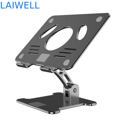 Support en aluminium ergonomique réglable argenté d'ordinateur portable en métal de 270*245*70MM avec la conception aérée