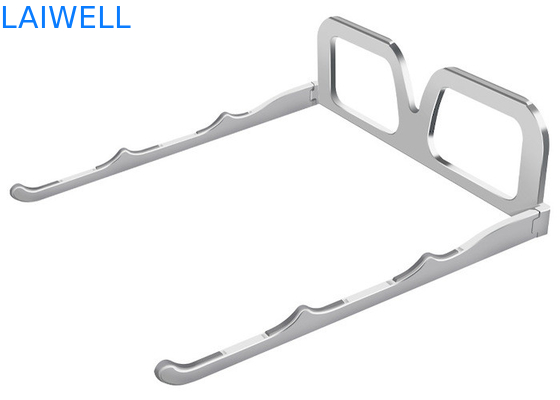 Concevez le support en fonction du client en aluminium argenté pliable d'ordinateur portable en métal de support de bloc-notes en verre