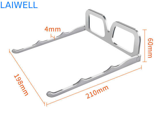Concevez le support en fonction du client en aluminium argenté pliable d'ordinateur portable en métal de support de bloc-notes en verre