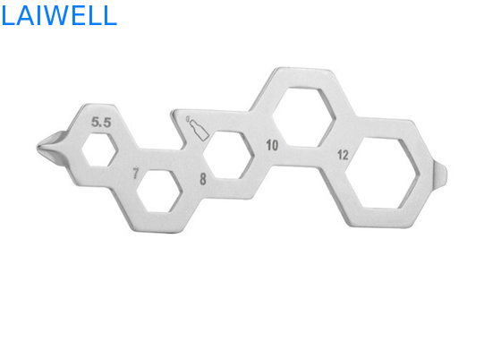 70 mm ouvre-bouteille en acier inoxydable argenté de précision tournevis clé 4-en-1 carte d'outil EDC multifonctionnelle