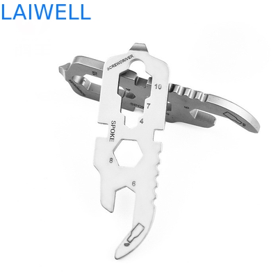 420 en acier inoxydable 60 mm multi-usage carte d'outil EDC sablage de précision ouvre-bouteille en métal argenté