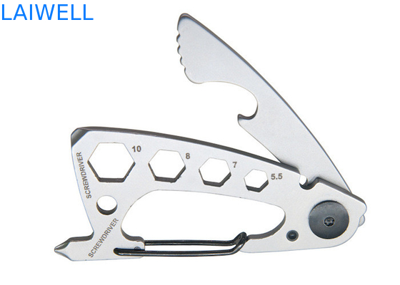 74*35*6MM Sablier de précision 420 en acier inoxydable Mini multi-usage carte d'outil EDC ouvre-bouteille métallique en argent