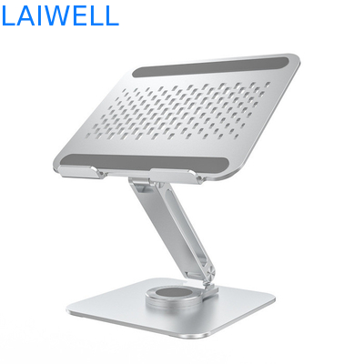 260*238*64MM 360 degrés de rotation Portable Ascenseur pliable en argent Base du plateau de refroidissement pour ordinateur portable en aluminium