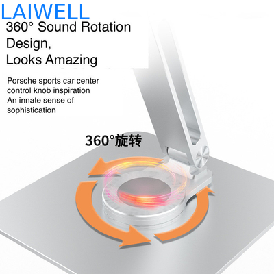 260*238*64MM 360 degrés de rotation Portable Ascenseur pliable en argent Base du plateau de refroidissement pour ordinateur portable en aluminium
