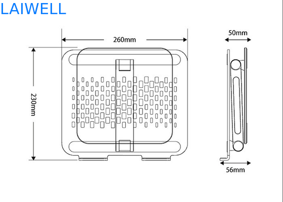 260*230*56MM Portable élévateur pliable en argent en aluminium réglable pour ordinateur portable
