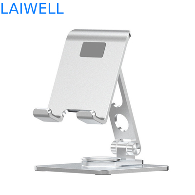 95*132*44MM Nouveau design de luxe Portable 360 degrés de rotation argent aluminium support de téléphone portable pliable