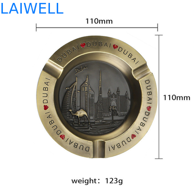 110*110MM Couleur dorée élégante Forme ronde Fusion sous pression Zinc alliage métallique Ceniveau de poche