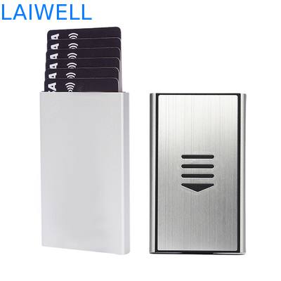 Portable 60*15*100MM argenté anodisé portefeuille de carte en aluminium avec gravure laser personnalisable
