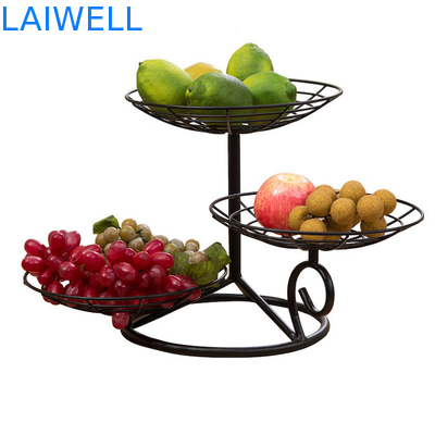 32 cm de hauteur cuisson en métal noir en fer multicouche plateau de fruits en fer Conception personnalisée pour plus de commodité