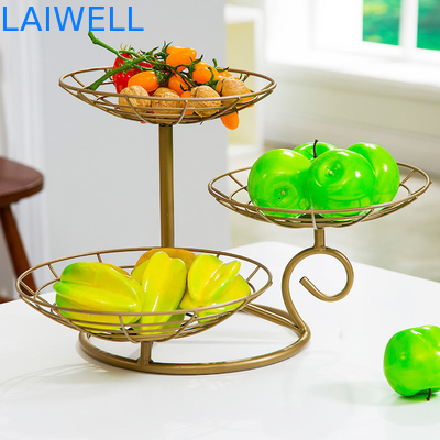 32 cm de hauteur cuisson en métal noir en fer multicouche plateau de fruits en fer Conception personnalisée pour plus de commodité