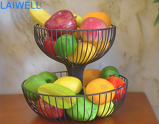 Conception personnalisée cuisson en fer noir plaque de fruits en métal à 2 couches 27*35*24CM