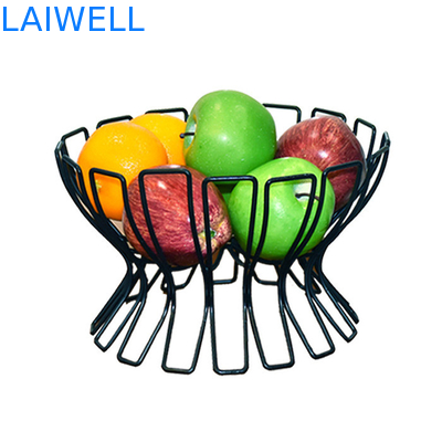 25*22*16CM Logo gravé au laser Noir Boulangerie Européenne Art de fer panier de fruits Appareils ménagers en métal Pour les besoins du client