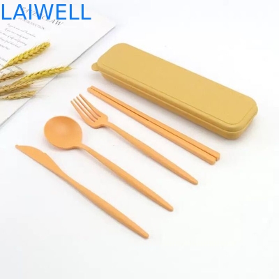 Accessoires de table écologiques légers de qualité alimentaire de paille de blé de fibre de 4 PC