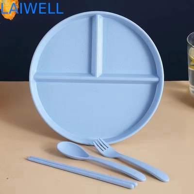 22 cm de blé vert fibre de paille Il y a des compartiments anti-chute Plate alimentaire écologique Dining écologique fournitures de vaisselle