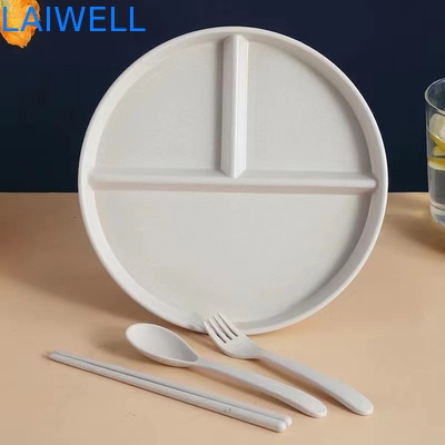 22 cm de blé vert fibre de paille Il y a des compartiments anti-chute Plate alimentaire écologique Dining écologique fournitures de vaisselle