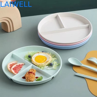 22 cm de blé vert fibre de paille Il y a des compartiments anti-chute Plate alimentaire écologique Dining écologique fournitures de vaisselle