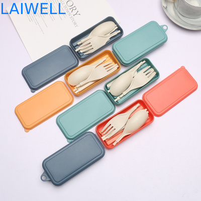 Couverts portables en fibres de paille de blé vert de 5 PC, polyvalents, biodégradables, accessoires de vaisselle de cuisine, durables et adaptés aux repas chauds et froids