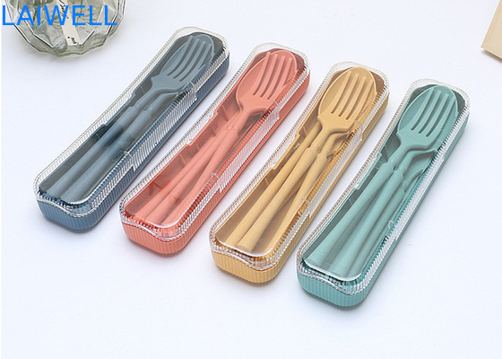 Ensemble de couverts pliables de 4 PC résistant aux températures élevées accessoires de vaisselle écologique en fibre de paille de blé Tailles différentes