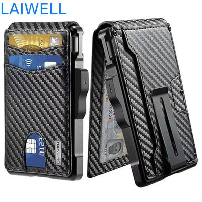 11.2*7.4*1.7cm Noir Porte-cartes RFID en aluminium haute capacité Remplace jusqu'à 12 cartes Parfait pour les voyages d'affaires