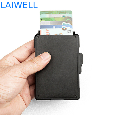 11.2*7.4*1.7cm Noir Porte-cartes RFID en aluminium haute capacité Remplace jusqu'à 12 cartes Parfait pour les voyages d'affaires