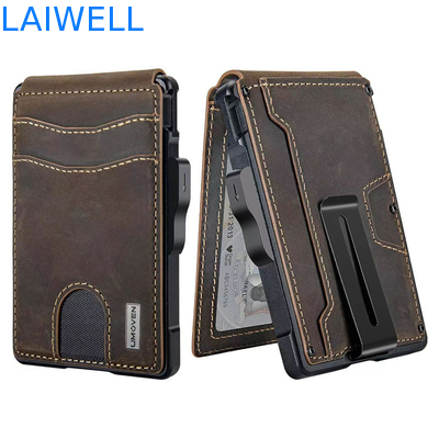 11.2*7.4*1.7cm Noir Porte-cartes RFID en aluminium haute capacité Remplace jusqu'à 12 cartes Parfait pour les voyages d'affaires