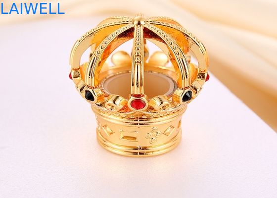Polissage de luxe de couleur dorée conception couronne bouchon de bouteille de parfum écologique matériau en alliage de zinc et s'adapte à la plupart des bouteilles de parfum