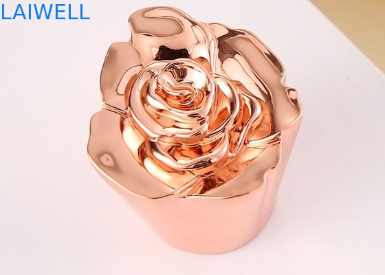 Caps de bouteille de parfum en alliage de zinc moulé sous pression de couleur or plaqué au design unique et luxueux moderne, s'adaptant à la plupart des bouteilles selon le design demandé