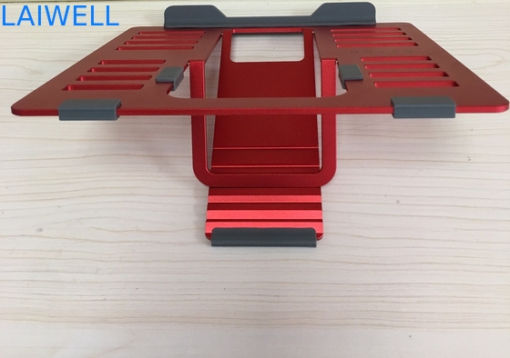 Support portatif Ipad d'ordinateur portable en métal de poids léger rouge de GV 4mm lisant le support