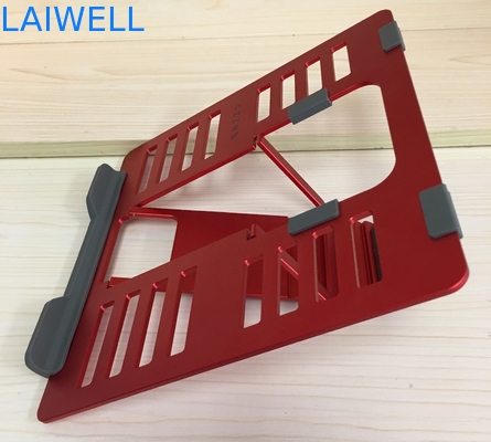 Support portatif Ipad d'ordinateur portable en métal de poids léger rouge de GV 4mm lisant le support