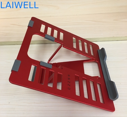 Support portatif Ipad d'ordinateur portable en métal de poids léger rouge de GV 4mm lisant le support