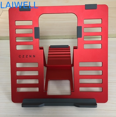 Support portatif Ipad d'ordinateur portable en métal de poids léger rouge de GV 4mm lisant le support