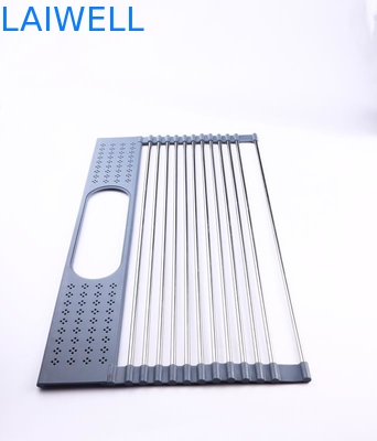 GV pliable 280mm 385mm au-dessus de l'évier enroulent le support de séchage de plat