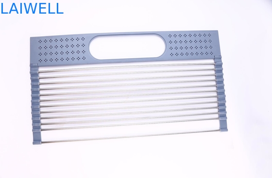 GV pliable 280mm 385mm au-dessus de l'évier enroulent le support de séchage de plat