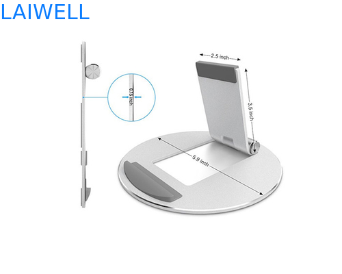 Support ergonomique se pliant mince de téléphone portable de support d'ordinateur portable en métal de 147*147mm