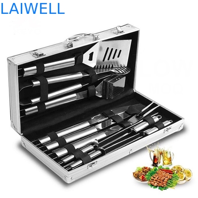 Gril de barbecue d'acier inoxydable des accessoires 10PCS 304 de BARBECUE avec le cas en aluminium