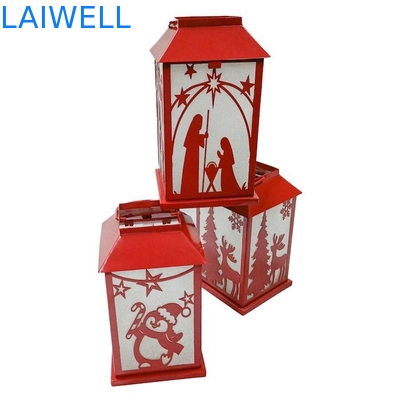 anti lampe d'ouragan de Noël en métal de la rouille 140*140*245mm protégeant du vent pour la décoration