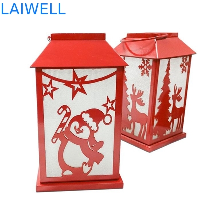 anti lampe d'ouragan de Noël en métal de la rouille 140*140*245mm protégeant du vent pour la décoration