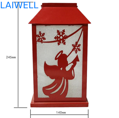 anti lampe d'ouragan de Noël en métal de la rouille 140*140*245mm protégeant du vent pour la décoration
