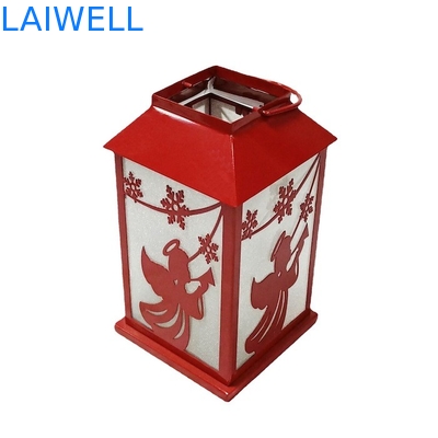 anti lampe d'ouragan de Noël en métal de la rouille 140*140*245mm protégeant du vent pour la décoration