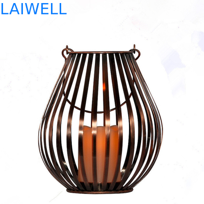 Le bronze a peint les bougeoirs de lumières d'ouragan de 260mm/bougeoir en métal