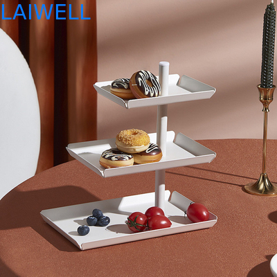 Fer antirouille emboutissant le fruit Tray Metal Houseware Luxury de trois couches