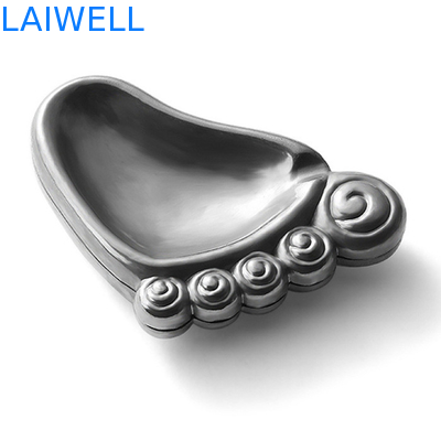 Cendrier de poche vintage en alliage de zinc moulé sous pression avec procédé de placage gris argenté créatif et pratique pour la mode, 6,5*9cm
